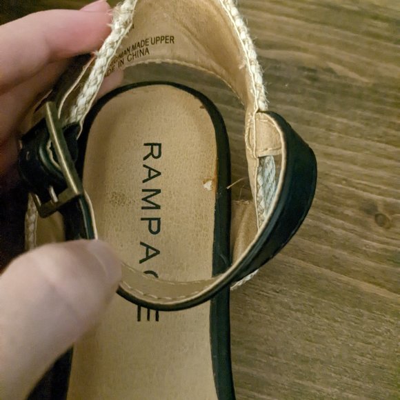 NWOB Rampage Flats Pointed Toe Black Cream Fabric Ankle Strap - Picture 5 of 5